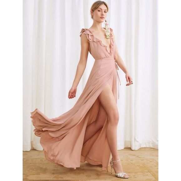 Reformation Peppermint Gown Blush - Picture 1 of 9
